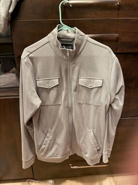 Men's Light Gray Full-Zip Casual Jacket